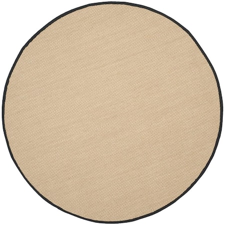 Safavieh 8 x 8 ft. Natural Fiber Power Loomed Round Area Rug; Maize & Black NF141A-8R